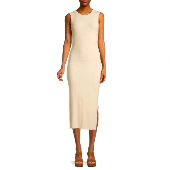 weworewhat ribbed midi dress WEWOREWHAT Ribbed Cotton Midi Dress